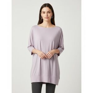 Pennington’s lilac boat, neck tunic linen/viscose/cotton blend 1X